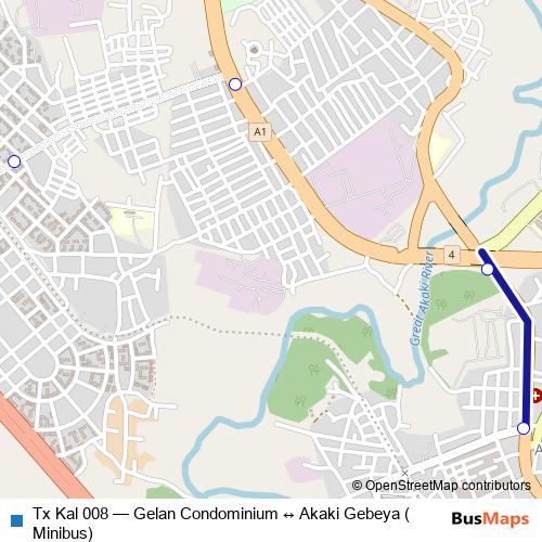 Tx Kal 008 bus Line Map