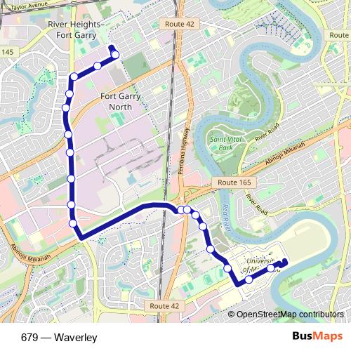 679 bus Line Map