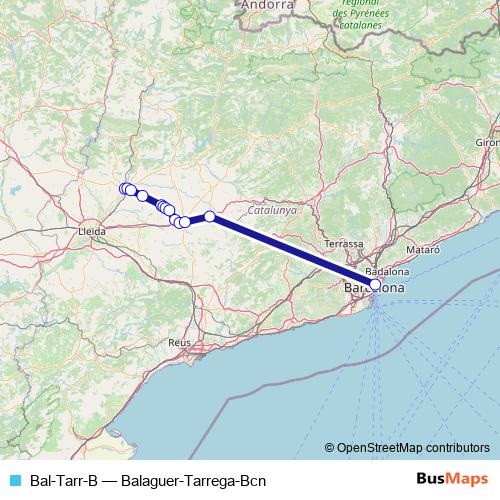 Bal-Tarr-B bus Line Map