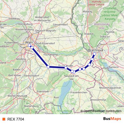 REX 7704 rail Line Map