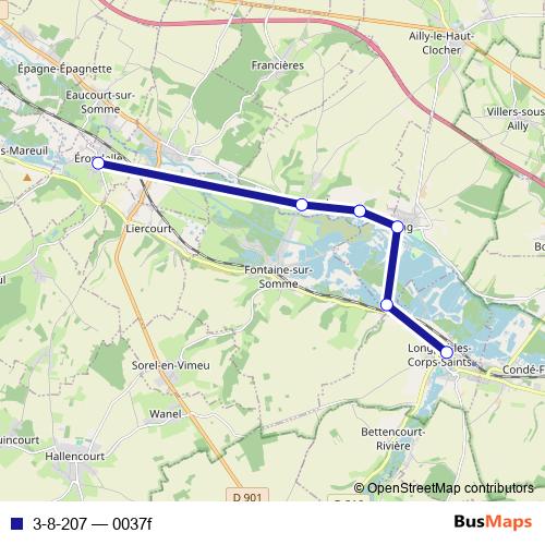 3-8-207 bus Line Map