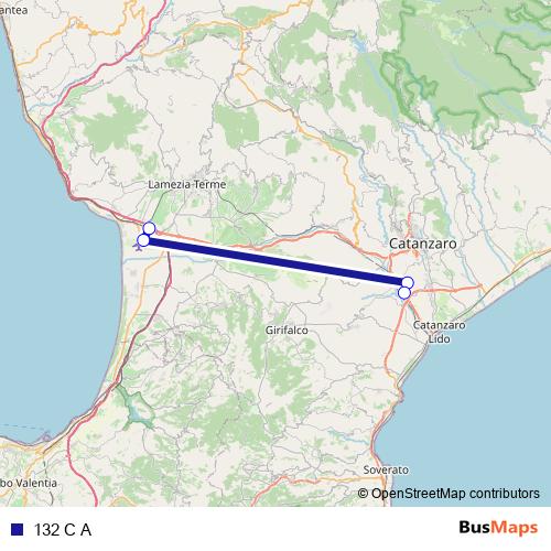 132 C A bus Line Map