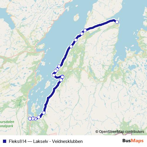 Fleks814 bus Line Map