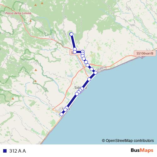 312 A A bus Line Map