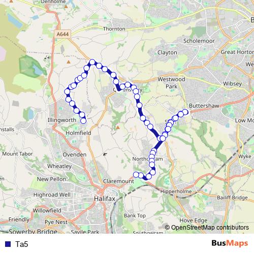 Ta5 bus Line Map