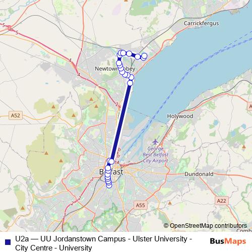 U2a bus Line Map
