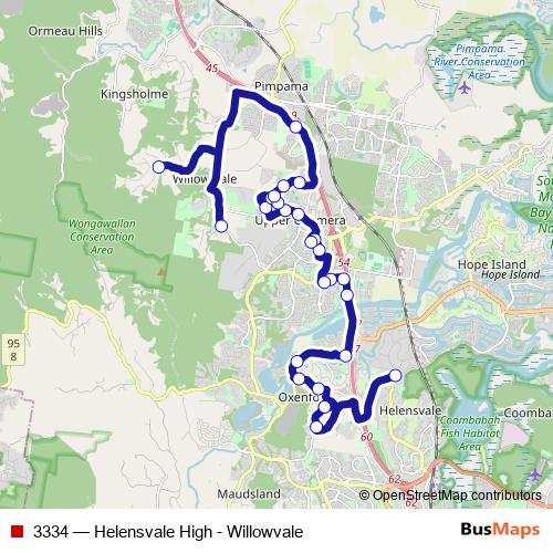 3334 bus Line Map