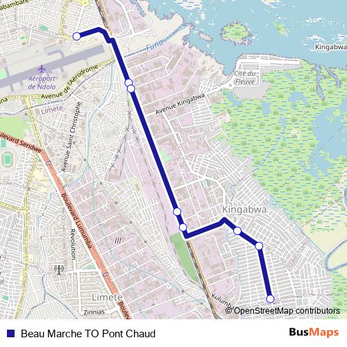 Beau Marche TO Pont Chaud bus Line Map