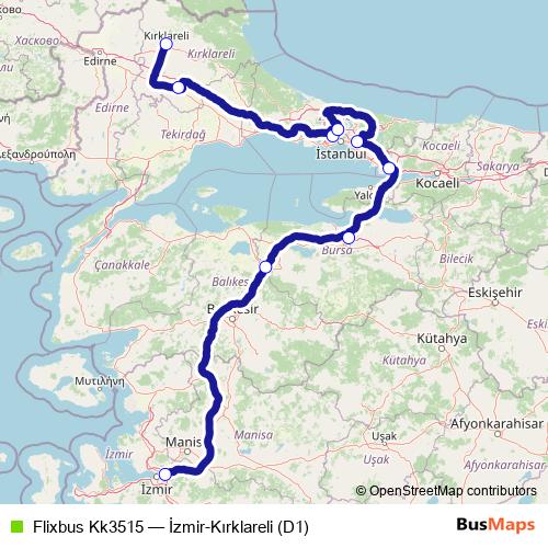 Flixbus Kk3515 bus Line Map
