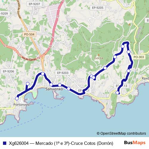 Xg626004 bus Line Map