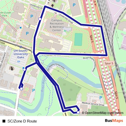 SC/Zone D Route bus Line Map