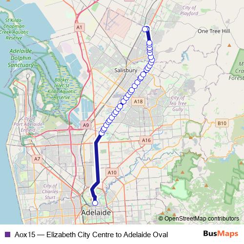 Aox15 bus Line Map