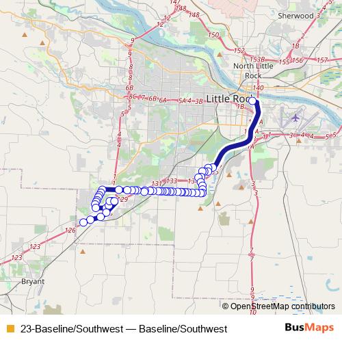 23-Baseline/Southwest bus Line Map