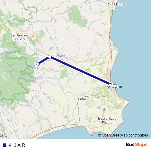 413 A R bus Line Map