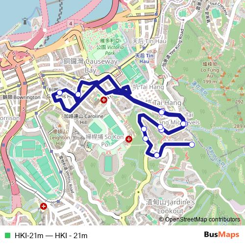 HKI-21m bus Line Map