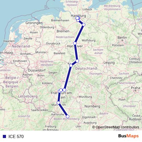 ICE 570 rail Line Map