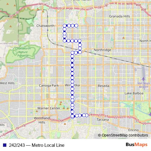 242/243 bus Line Map