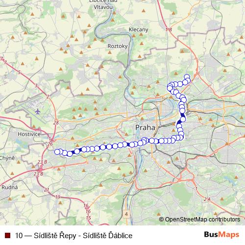 10 tram Line Map