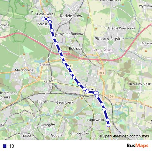 10 tram Line Map