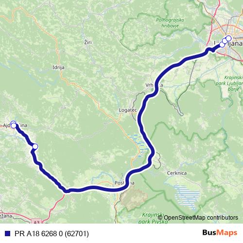 PR A18 6268 0 (62701) bus Line Map