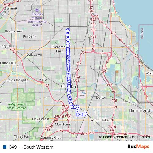 349 bus Line Map