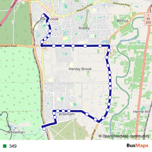 349 bus Line Map