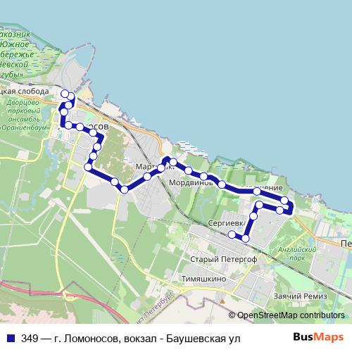 349 bus Line Map