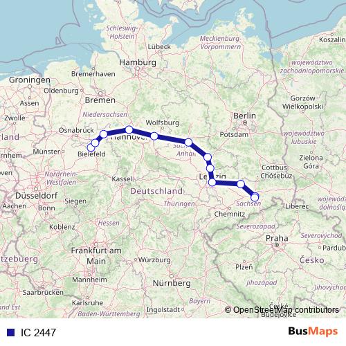 IC 2447 rail Line Map