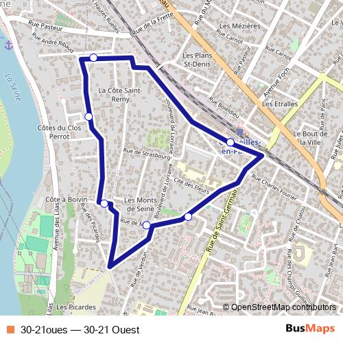 30-21oues bus Line Map
