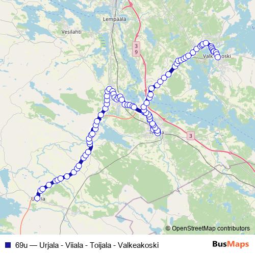 69u bus Line Map