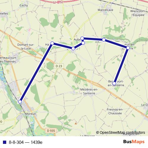 8-8-304 bus Line Map