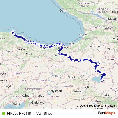 Flixbus Kk0118 bus Line Map
