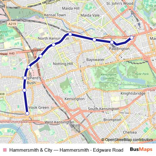 Hammersmith & City metro Line Map