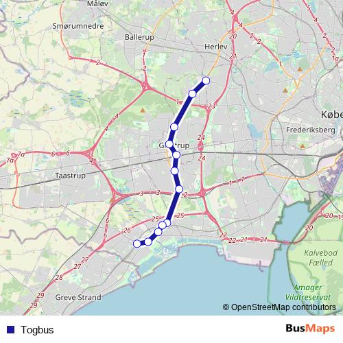 Togbus bus Line Map
