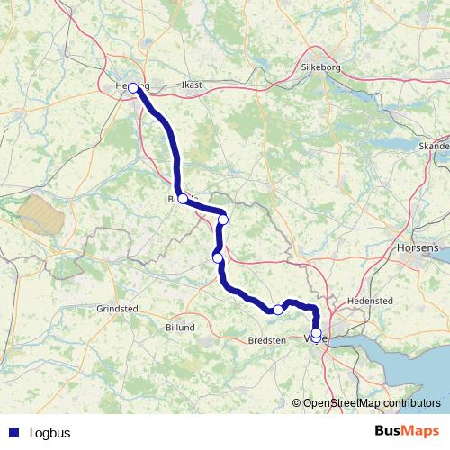 Togbus bus Line Map