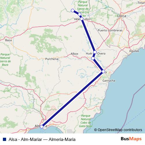 Alsa - Alm-Mariar bus Line Map