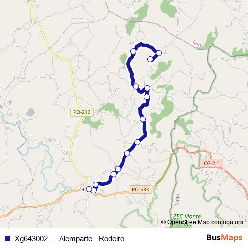 Xg643002 bus Line Map