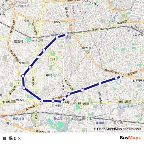 保０３ bus Line Map