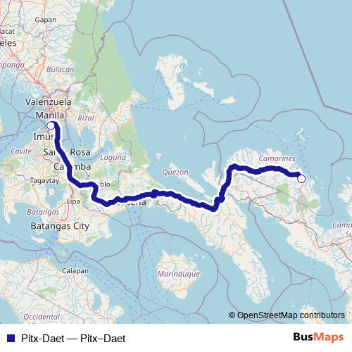 Pitx-Daet bus Line Map