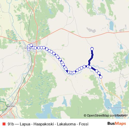 91b bus Line Map