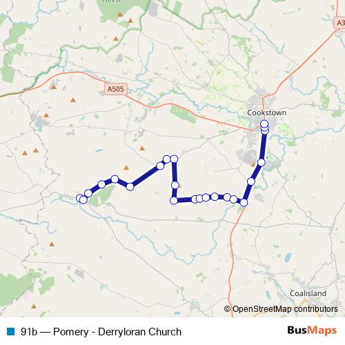 91b bus Line Map