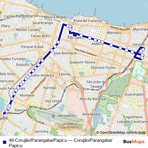 48-Corujão/Parangaba/Papicu bus Line Map