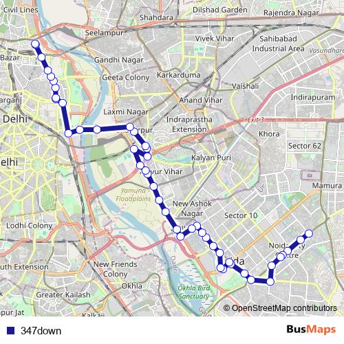 347down bus Line Map