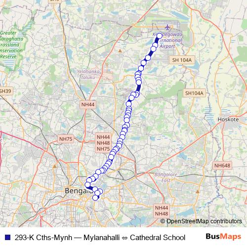 293-K Cths-Mynh bus Line Map