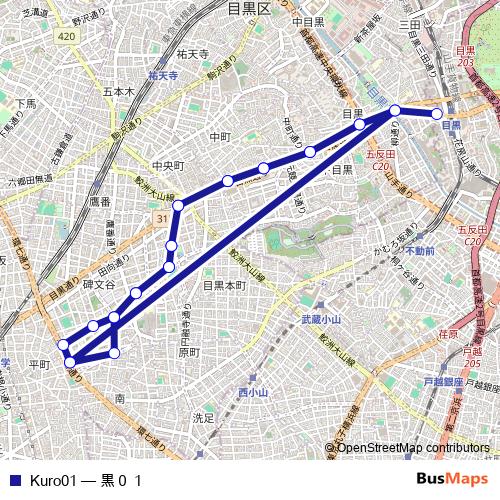 Kuro01 bus Line Map