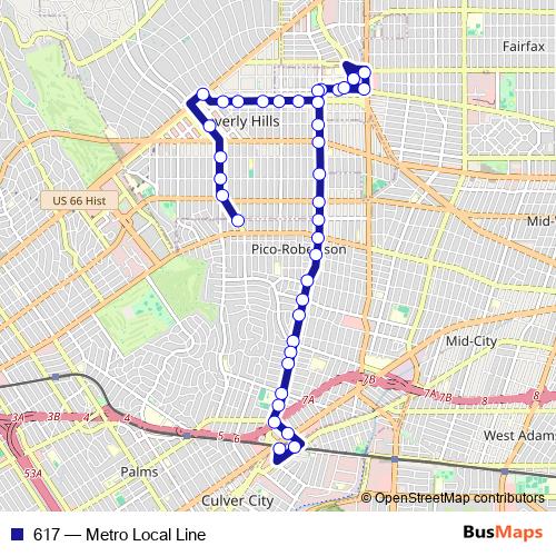 617 bus Line Map