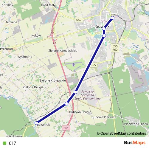 617 bus Line Map