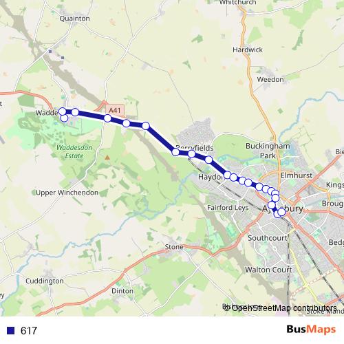 617 bus Line Map