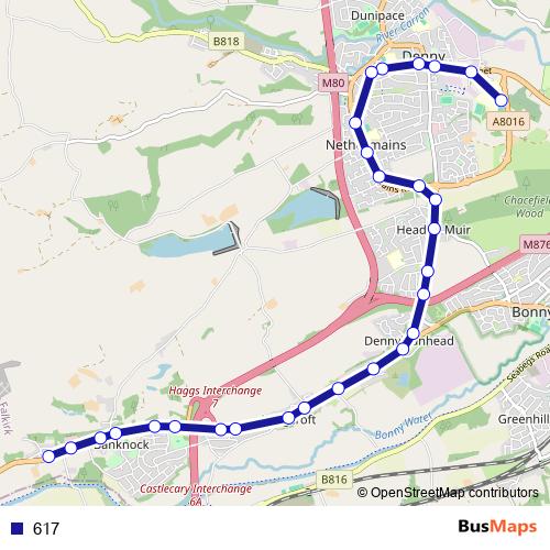 617 bus Line Map