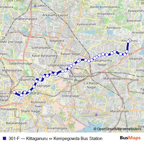 301-F bus Line Map
